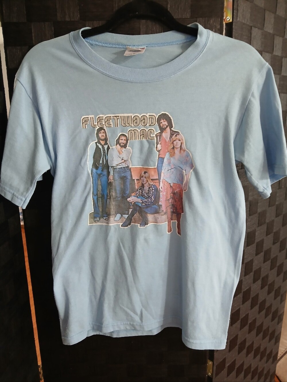 Vintage Fleetwood Mac Light Blue Graphic Tee Band Rock